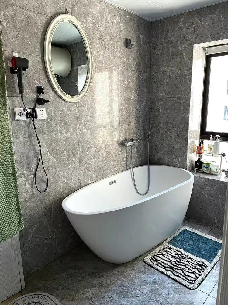 Abstract Bath Mat with Non-Slip Backing | NordicFlow