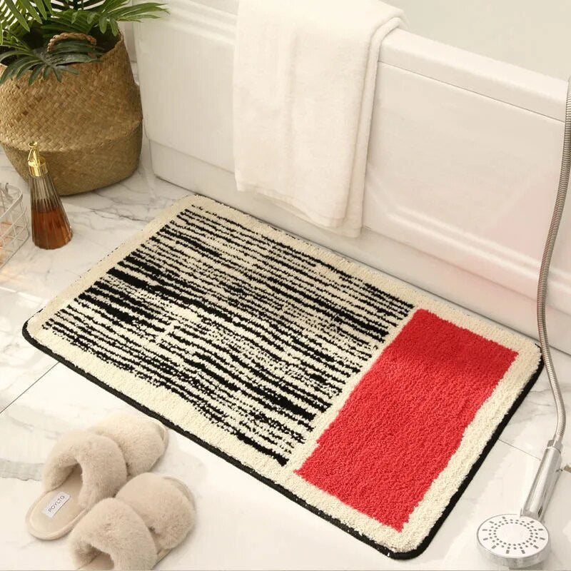 Abstract Bath Mat with Non-Slip Backing | NordicFlow