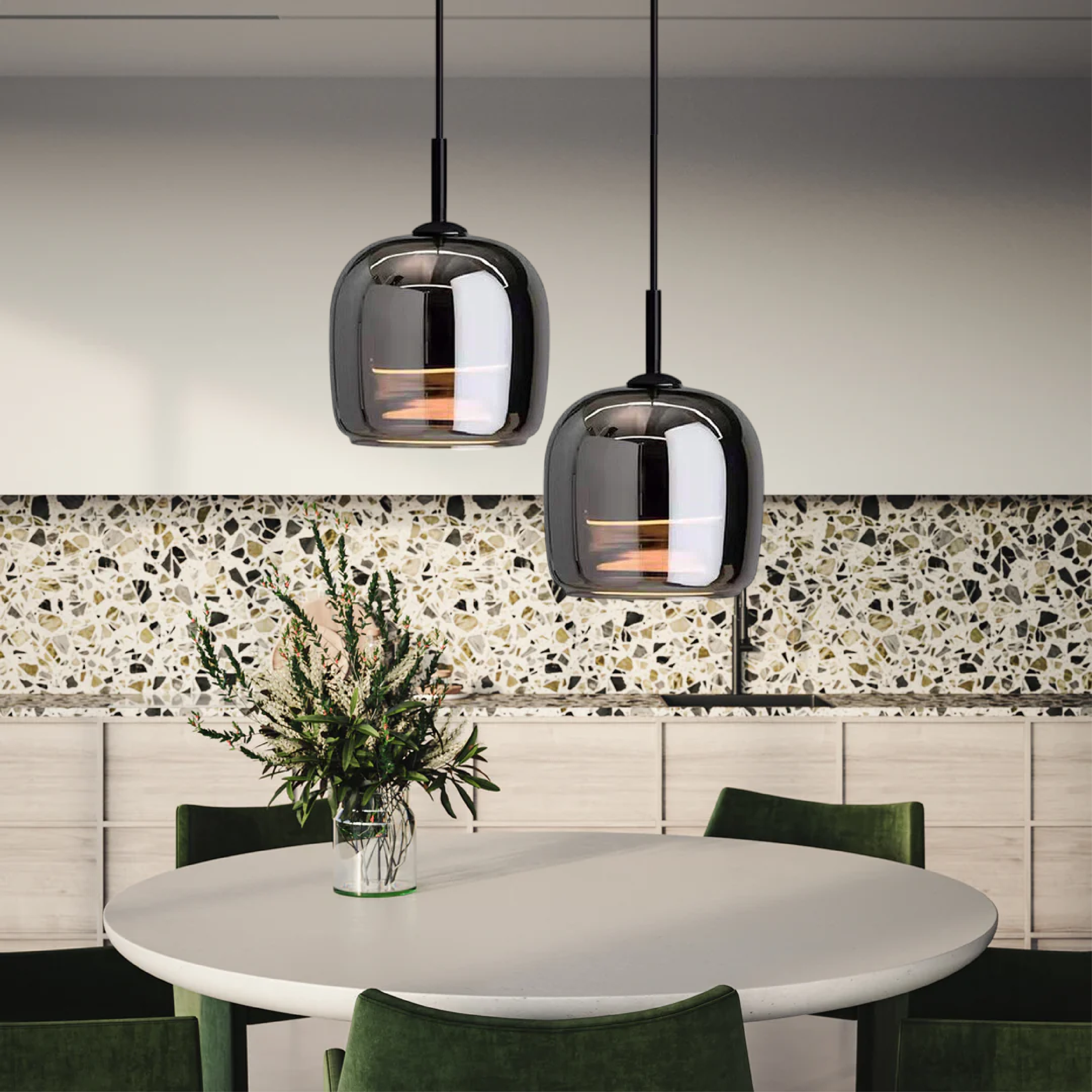 Black Glass Pendant Light | Luminoza
