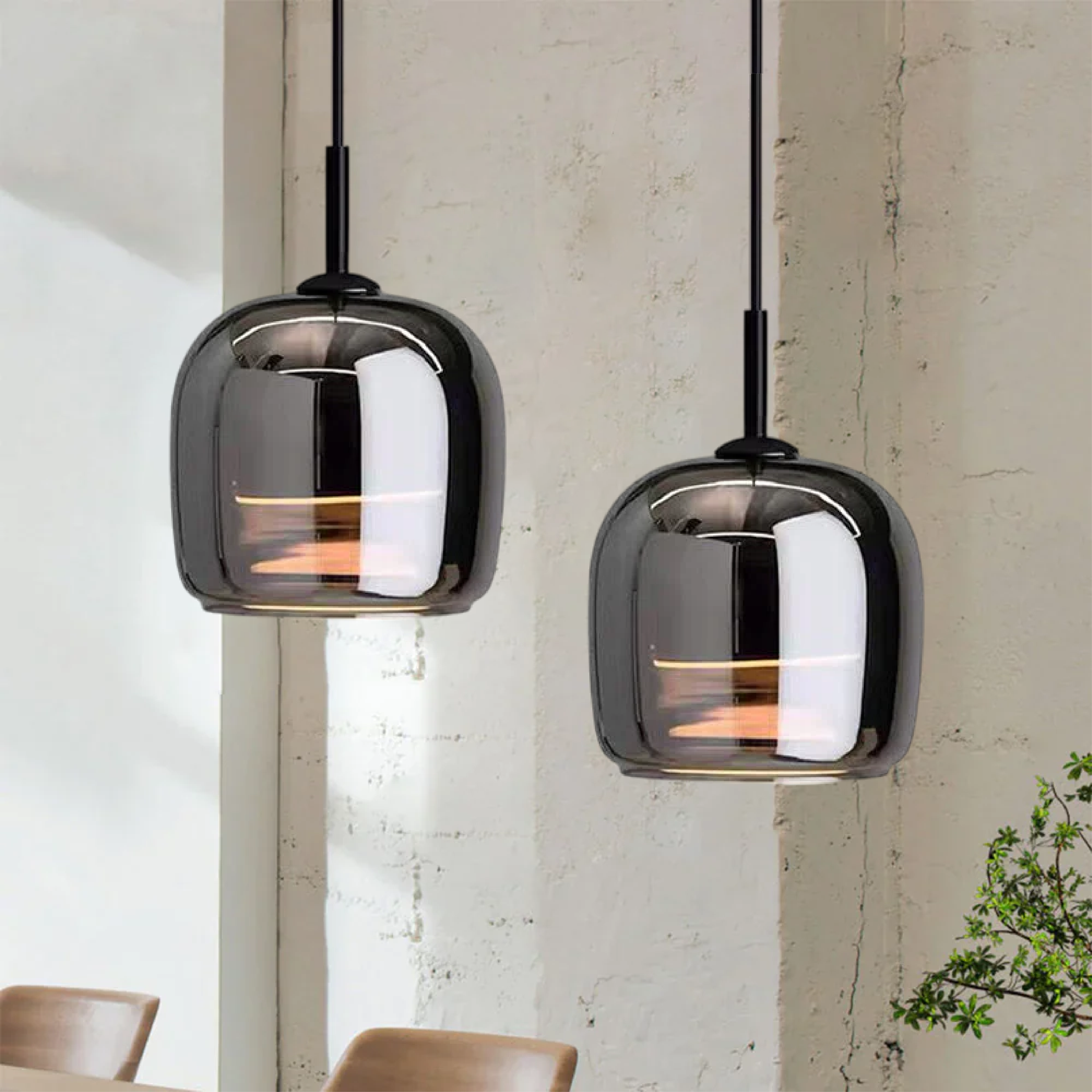Black Glass Pendant Light | Luminoza