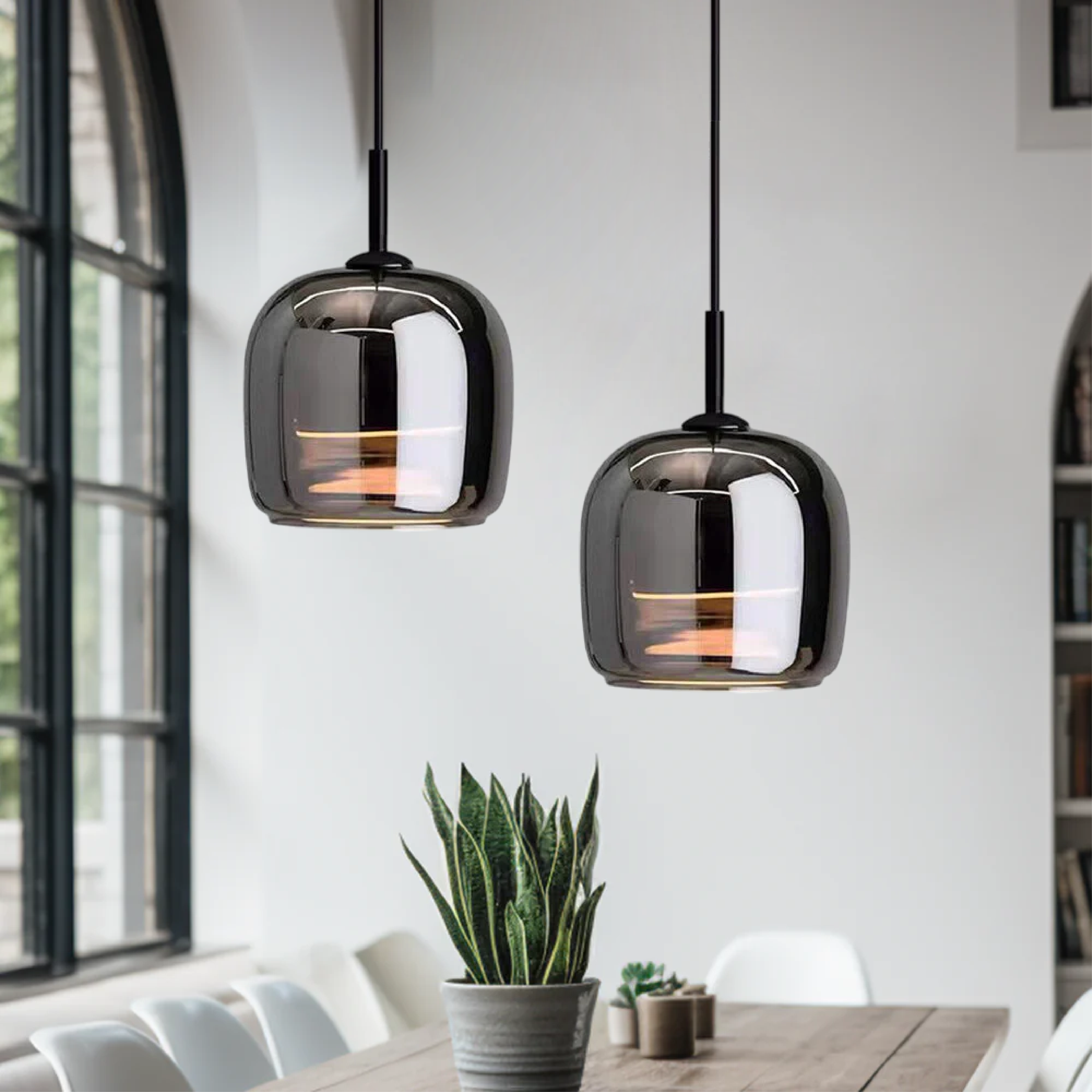 Black Glass Pendant Light | Luminoza
