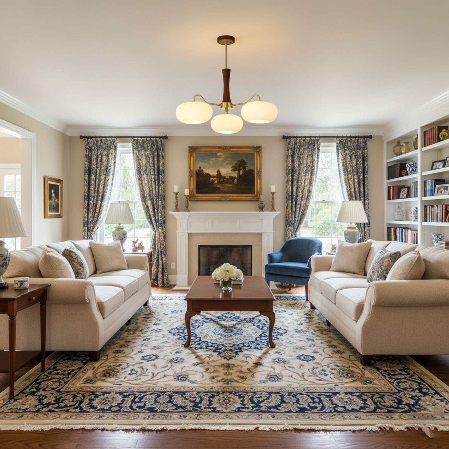 Trevano Wooden Semi Flush Mount Ceiling Light