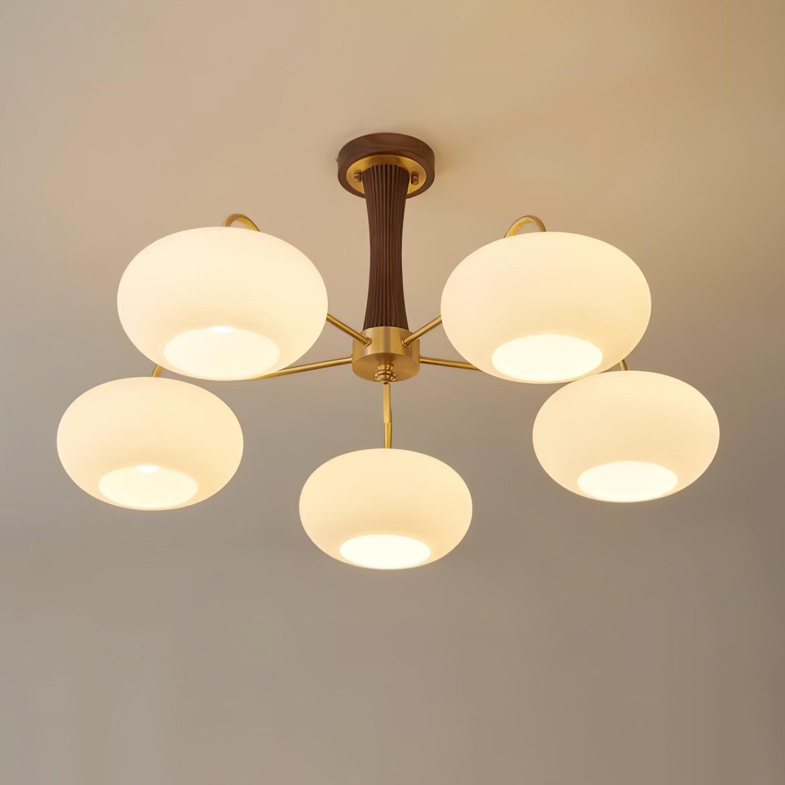 Trevano Wooden Semi Flush Mount Ceiling Light