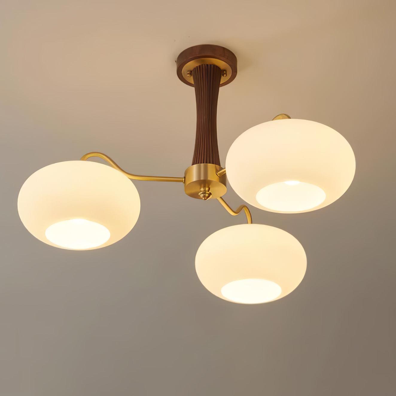 Trevano Wooden Semi Flush Mount Ceiling Light