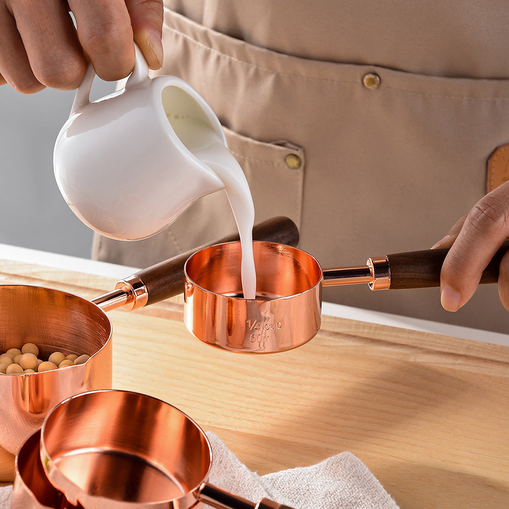 Measuring Spoon and Cup Set 8-Piece Oak & Steel | Brevara