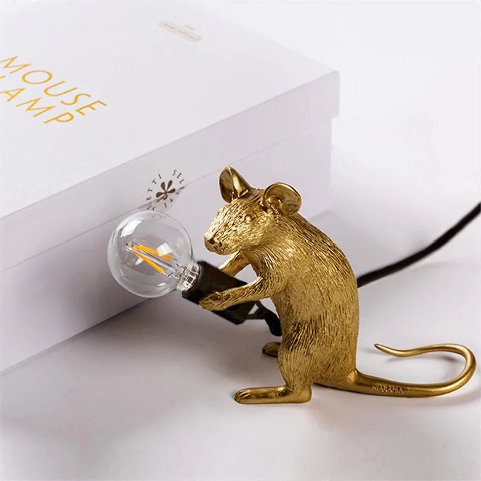 Resin Mouse Table Lamp with LED E12 Bulb | Morsavi