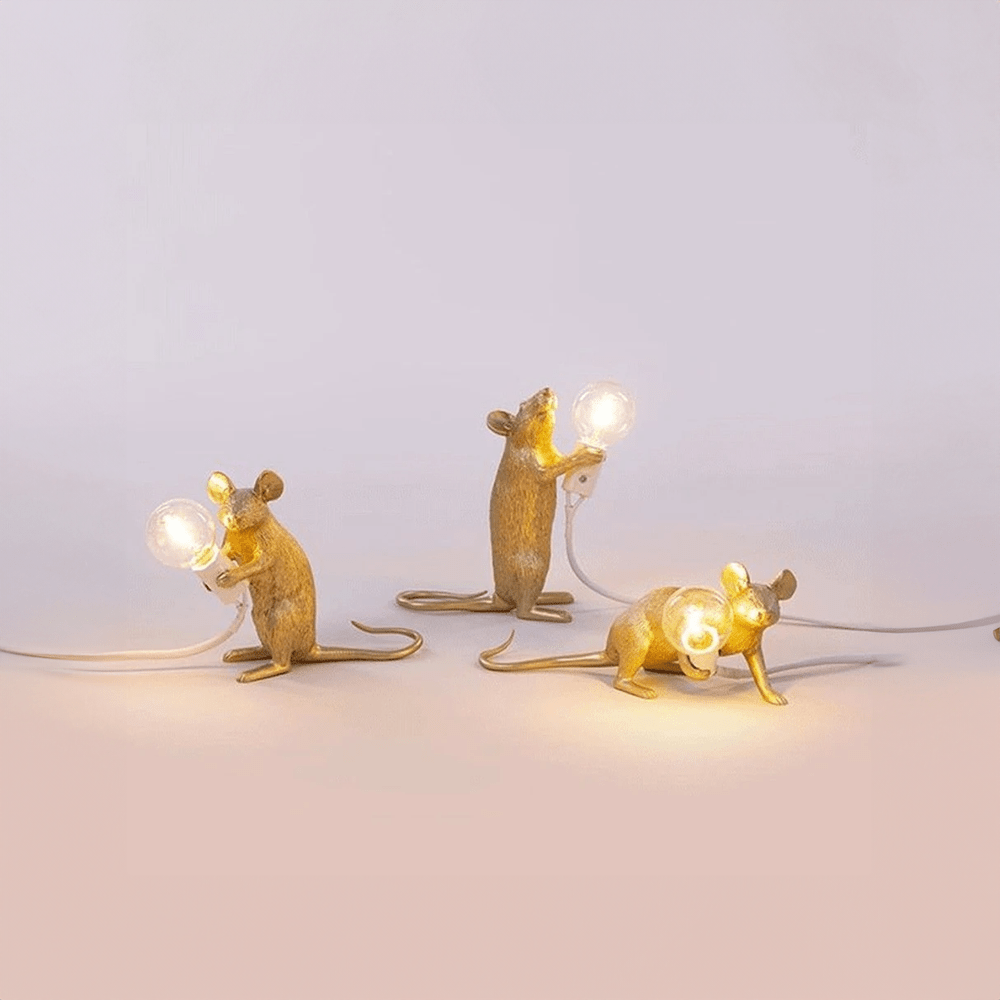 Resin Mouse Table Lamp with LED E12 Bulb | Morsavi