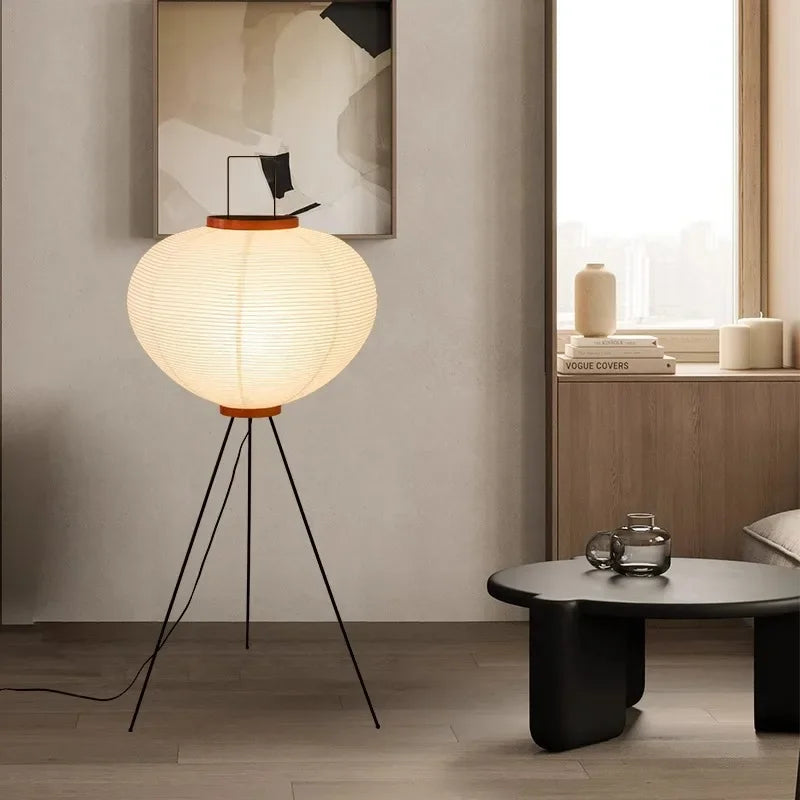 Rice Paper Floor Lamp with Wabi-Sabi Design | Tomari