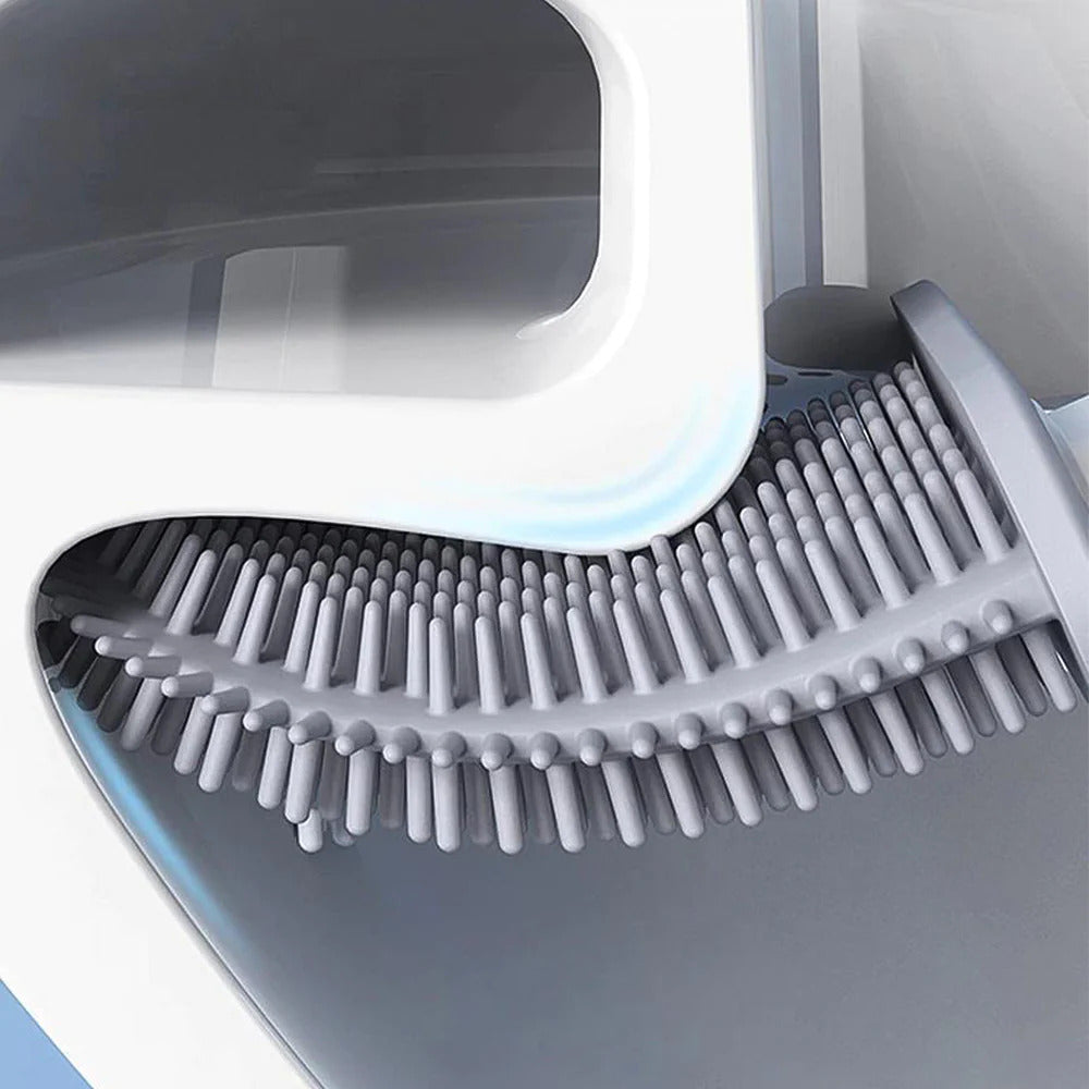 Silicone Toilet Brush with Wall Mount & Quick-Dry Holder | PureBrush