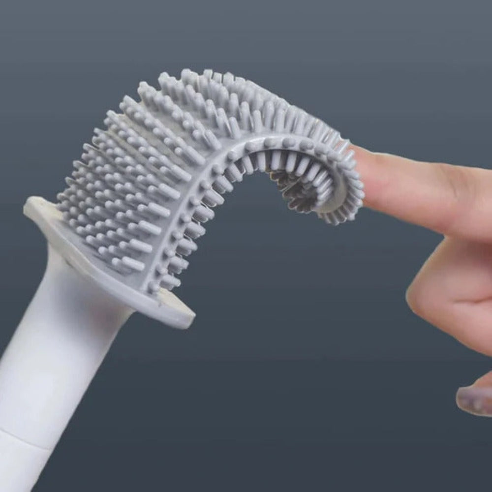 Silicone Toilet Brush with Wall Mount & Quick-Dry Holder | PureBrush