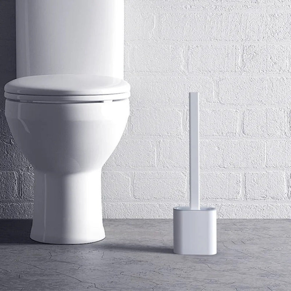 Silicone Toilet Brush with Wall Mount & Quick-Dry Holder | PureBrush