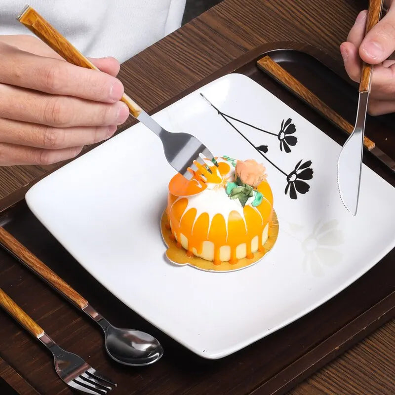Stainless Steel Cutlery Set with Wooden Handles | Avenlo