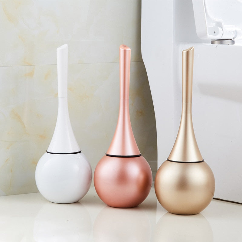 Toilet Brush with Stainless Steel Handle & Drip Tray | LuxeBrush