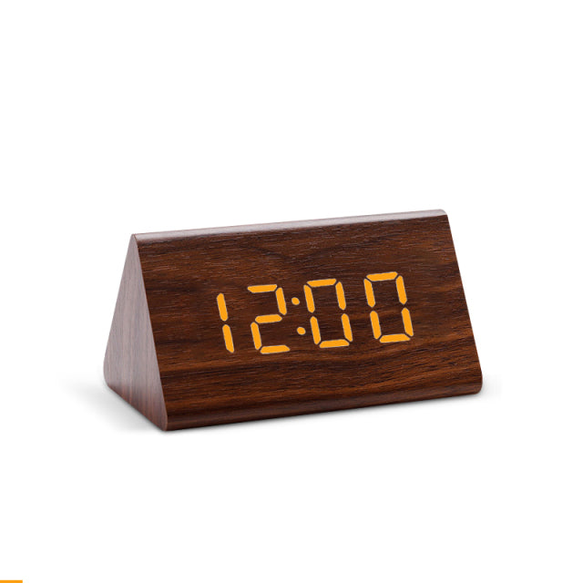 Wood Effect Digital LED Alarm Clock 15x8x7cm | Zeyno