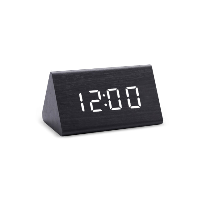 Wood Effect Digital LED Alarm Clock 15x8x7cm | Zeyno