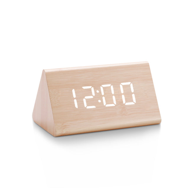 Wood Effect Digital LED Alarm Clock 15x8x7cm | Zeyno