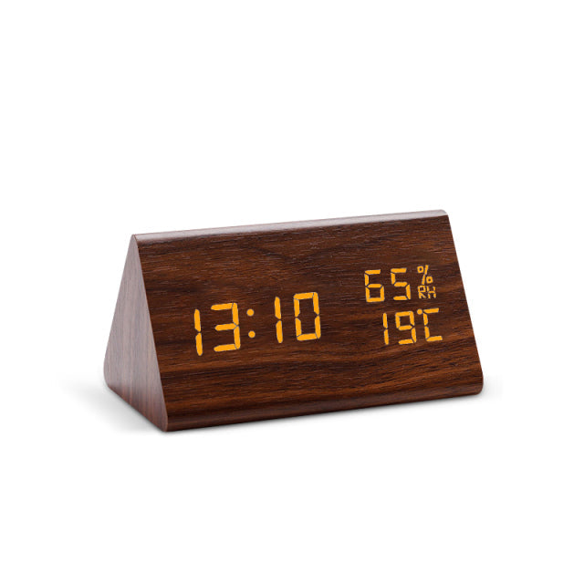 Wood Effect Digital LED Alarm Clock 15x8x7cm | Zeyno