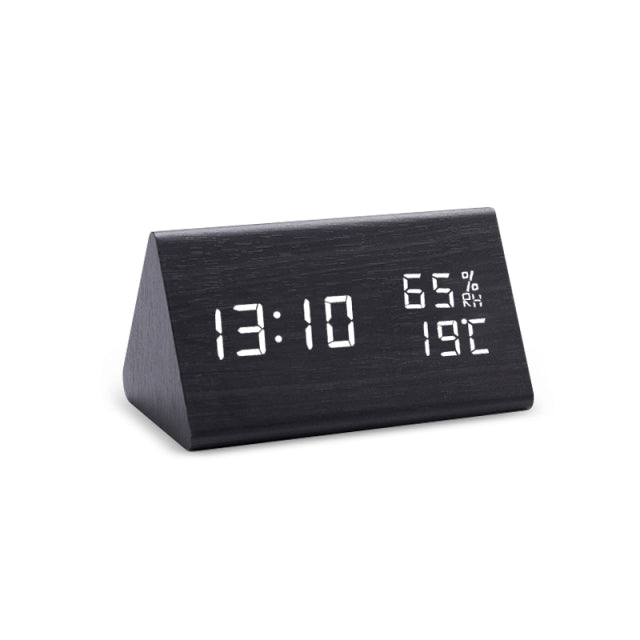 Wood Effect Digital LED Alarm Clock 15x8x7cm | Zeyno