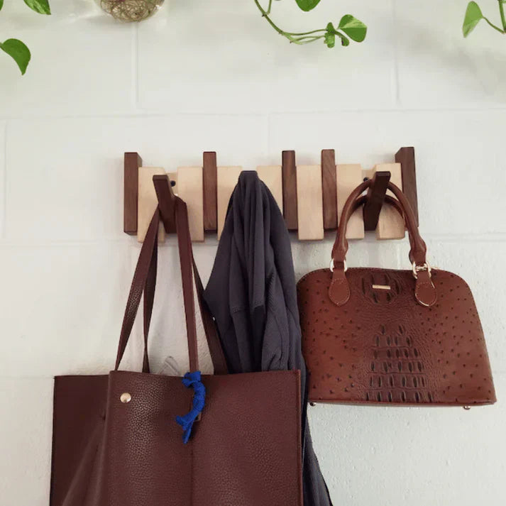 Wooden Piano Coat Rack with Multiple Hooks | Melodara