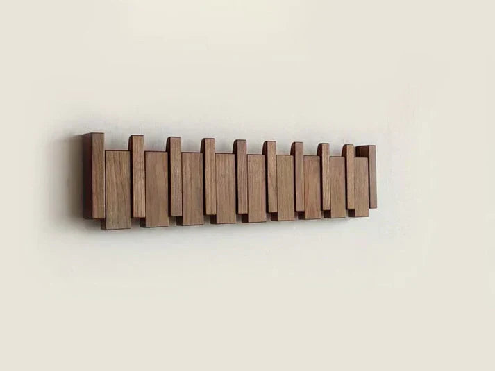 Wooden Piano Coat Rack with Multiple Hooks | Melodara