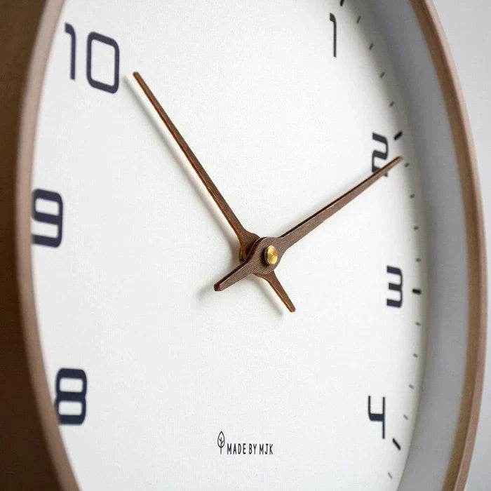 Wooden Wall Clock in Brown and Cream | Northelia