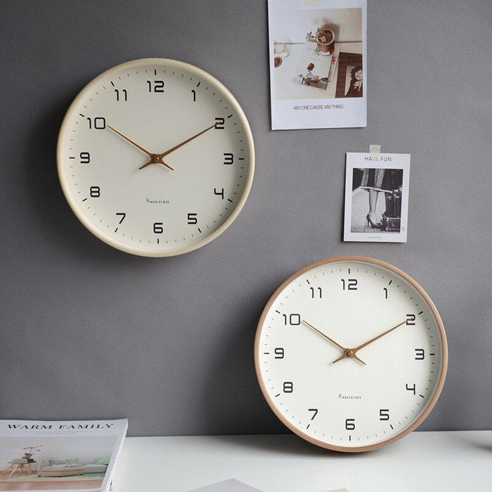 Wooden Wall Clock in Brown and Cream | Northelia