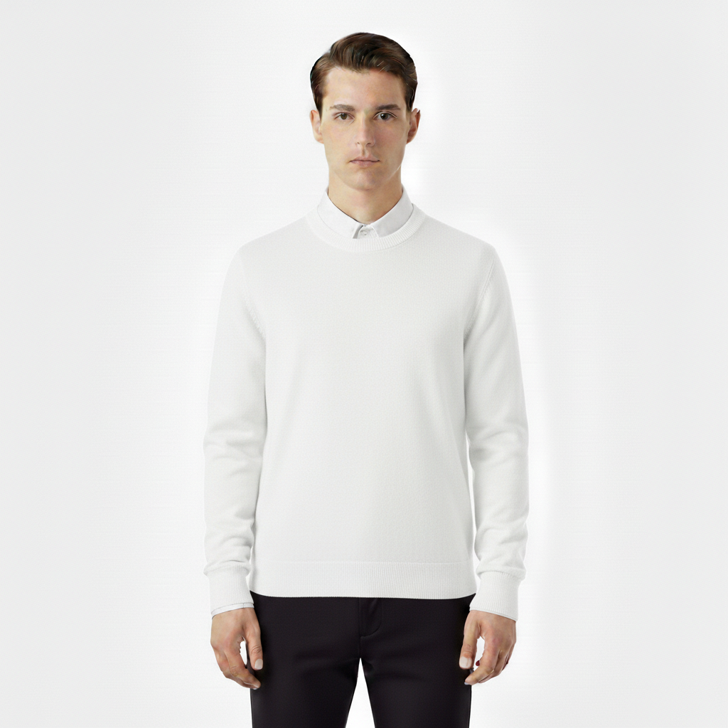 Apex Men's Knitted O-Neck Cotton Wool Pullover Sweater | Long Sleeve