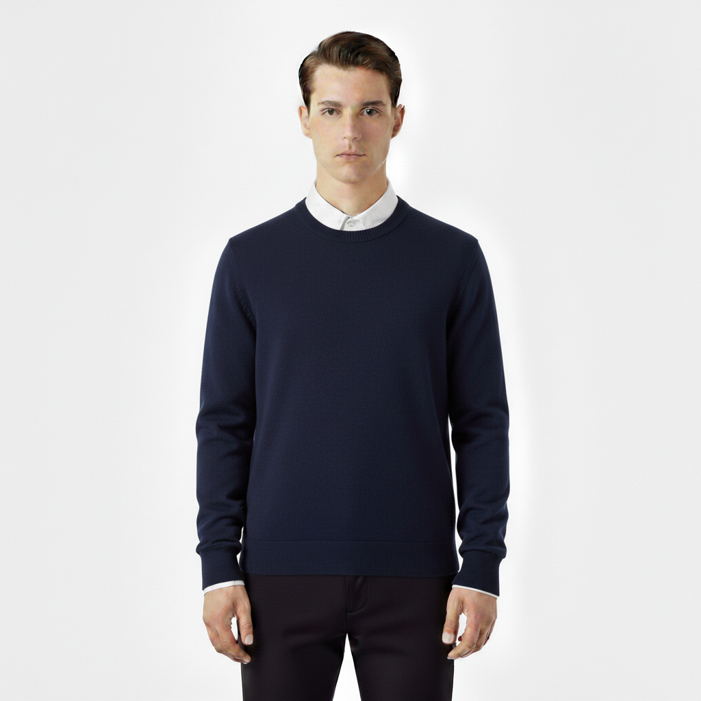 Apex Men's Knitted O-Neck Cotton Wool Pullover Sweater | Long Sleeve