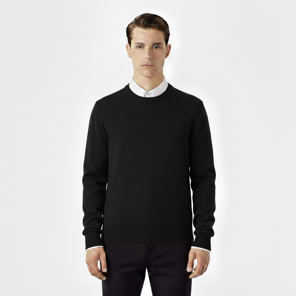 Apex Men's Knitted O-Neck Cotton Wool Pullover Sweater | Long Sleeve