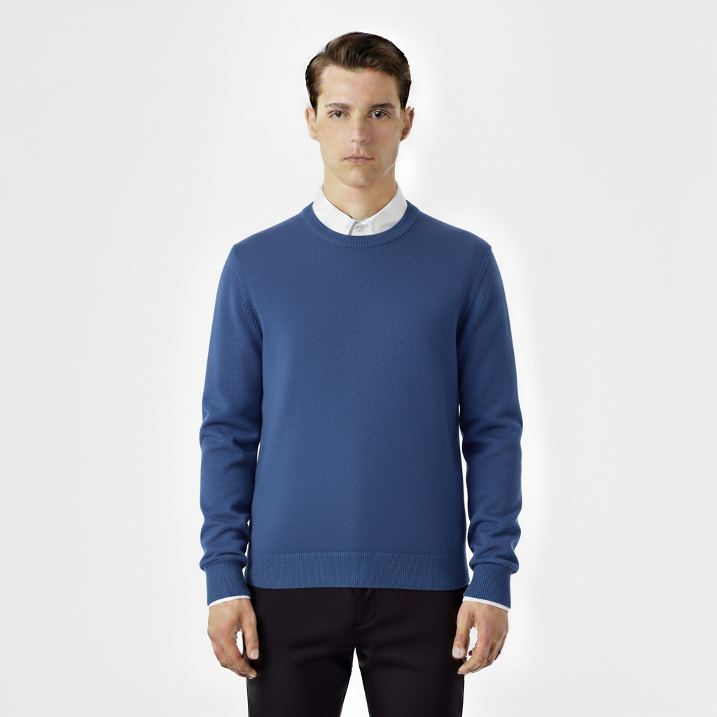 Apex Men's Knitted O-Neck Cotton Wool Pullover Sweater | Long Sleeve