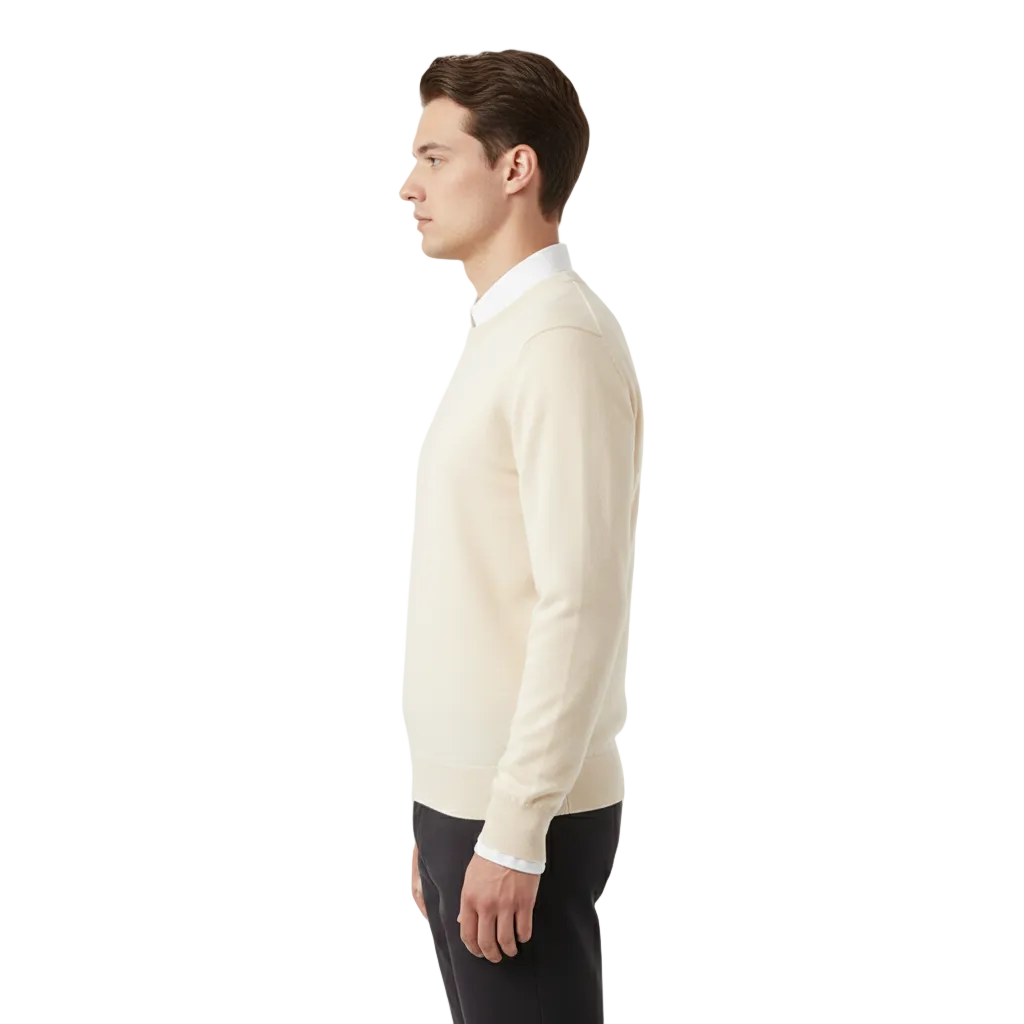 Apex Men's Knitted O-Neck Cotton Wool Pullover Sweater | Long Sleeve