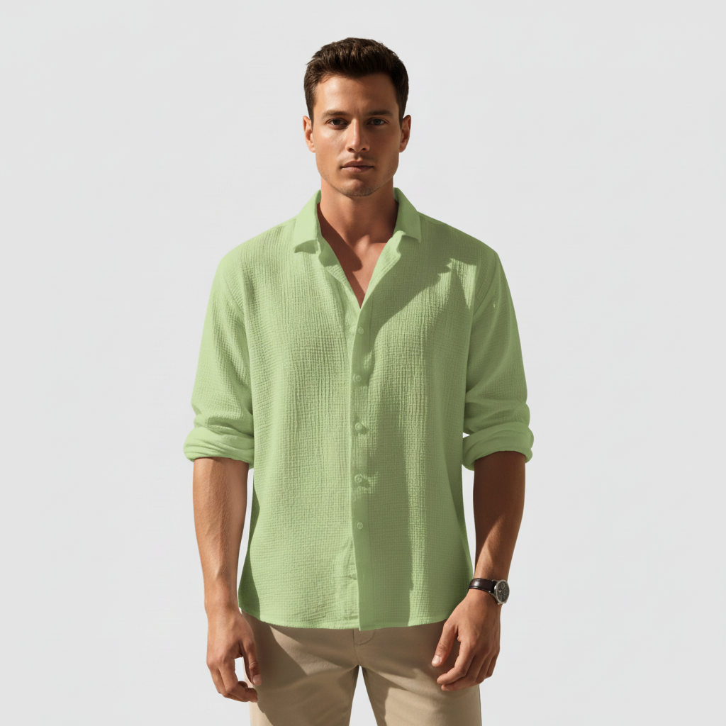 Oak Men's Long Sleeve Woven Button Down Shirt | Breathable