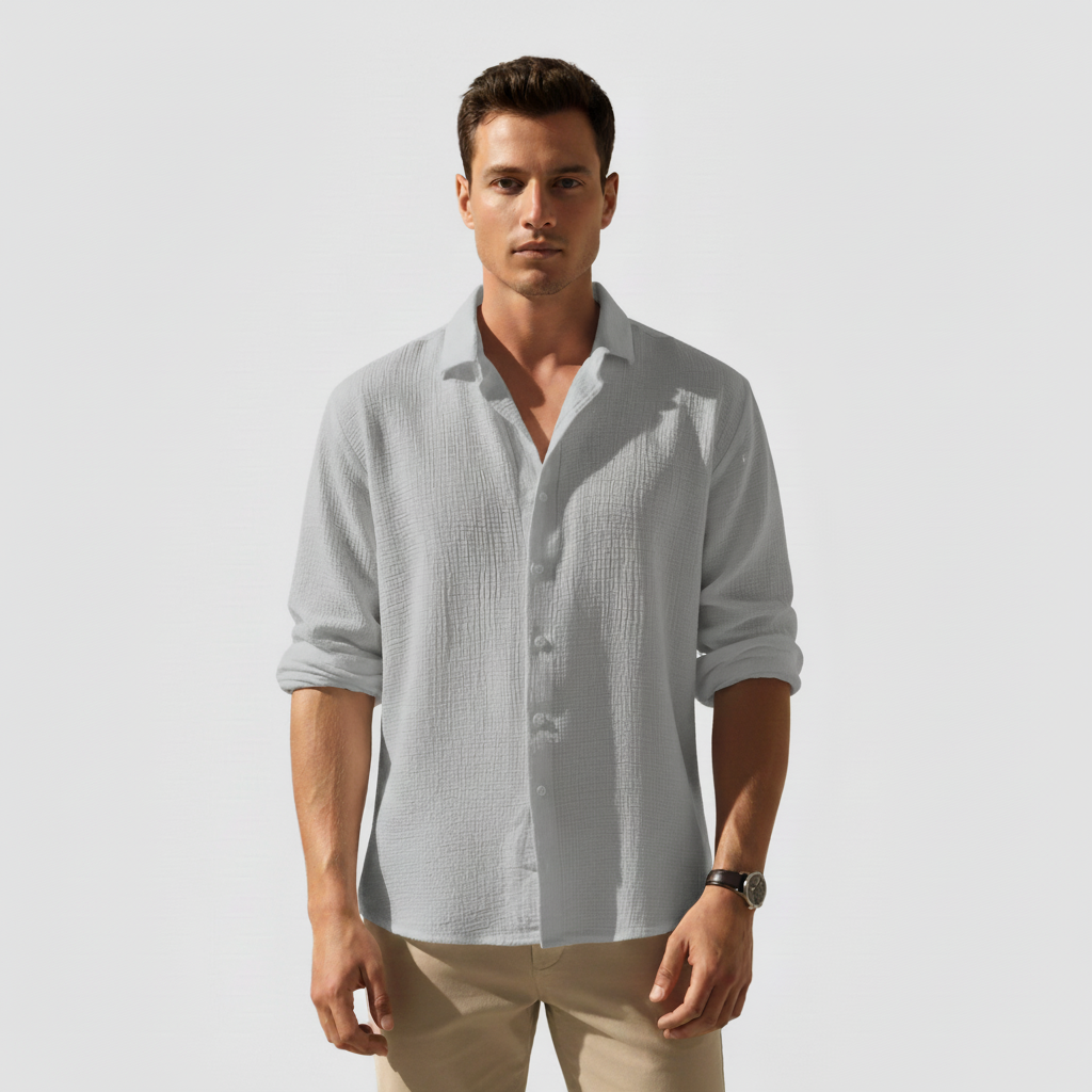 Oak Men's Long Sleeve Woven Button Down Shirt | Breathable