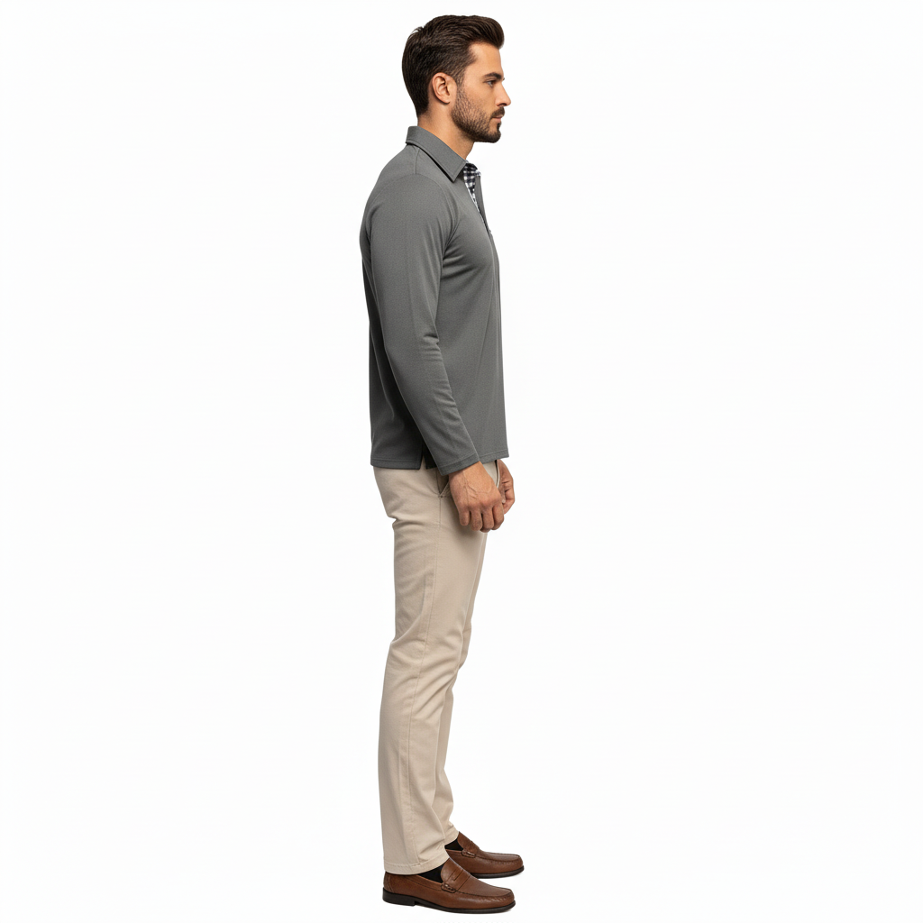 Glowwo Men's Long Sleeve Polo Shirt