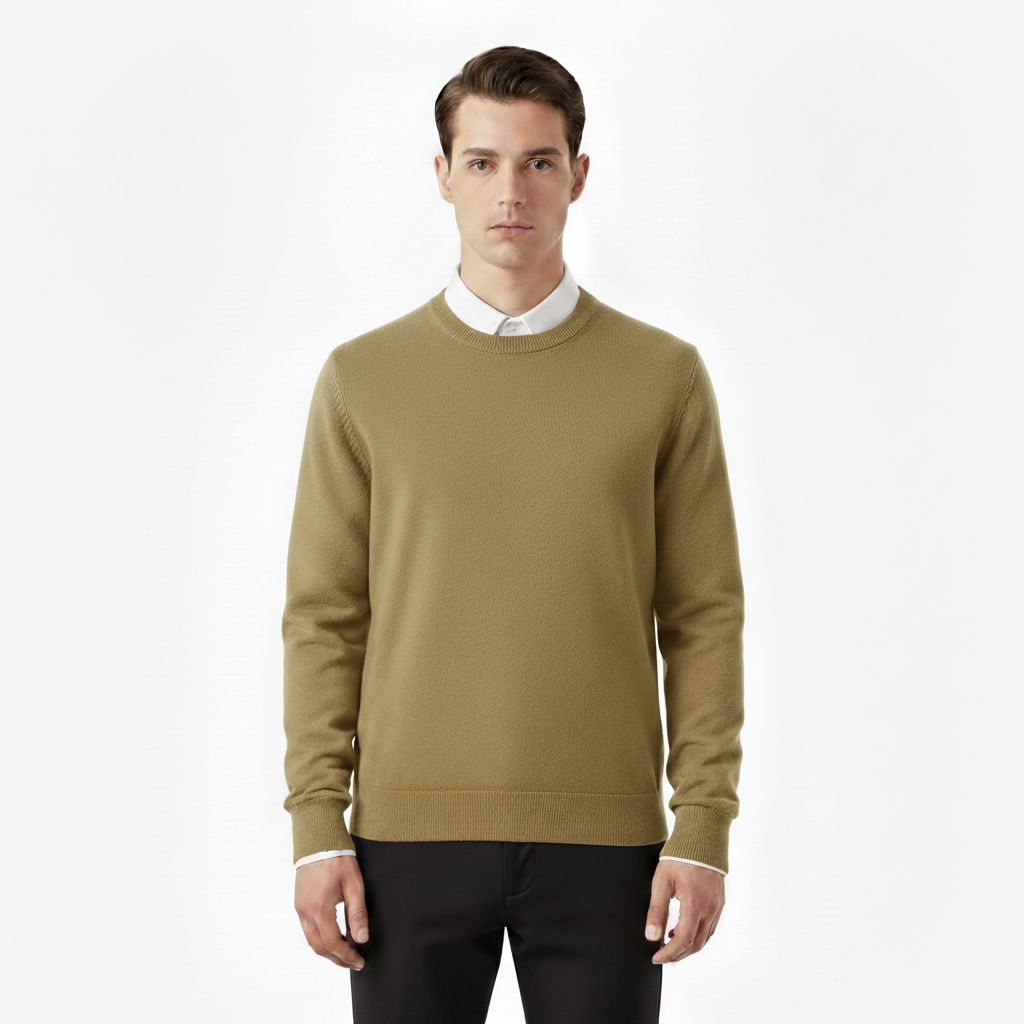 Apex Men's Knitted O-Neck Cotton Wool Pullover Sweater | Long Sleeve