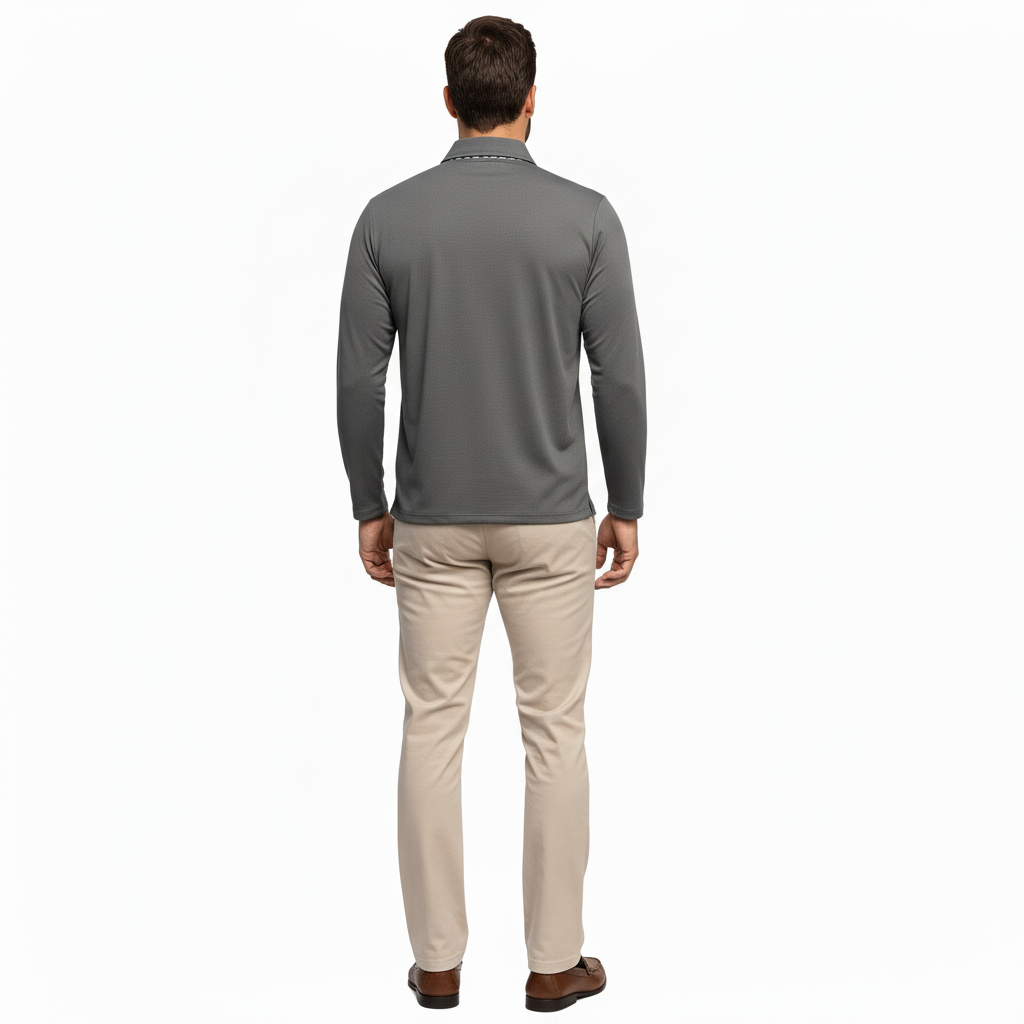 Glowwo Men's Long Sleeve Polo Shirt