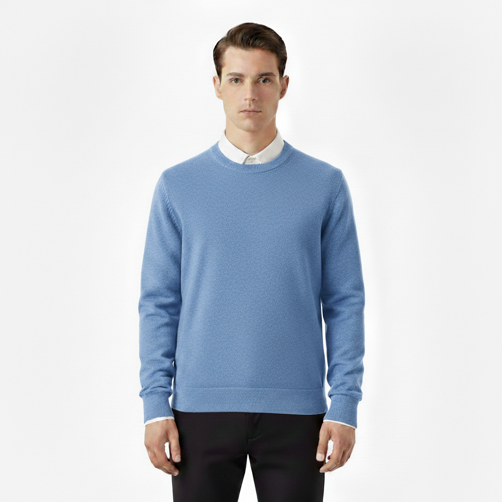 Apex Men's Knitted O-Neck Cotton Wool Pullover Sweater | Long Sleeve