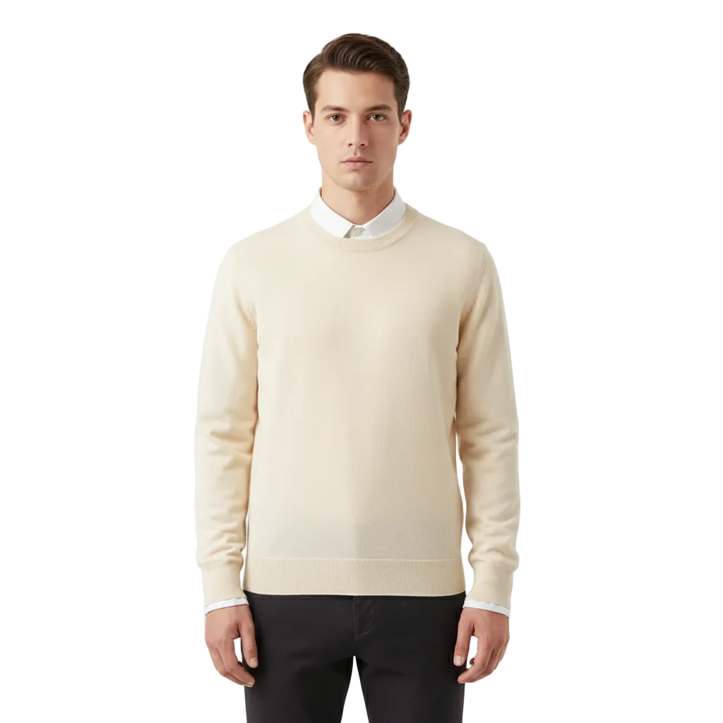 Apex Men's Knitted O-Neck Cotton Wool Pullover Sweater | Long Sleeve