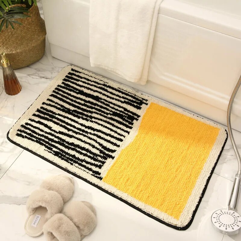 Abstract Bath Mat with Non-Slip Backing | NordicFlow