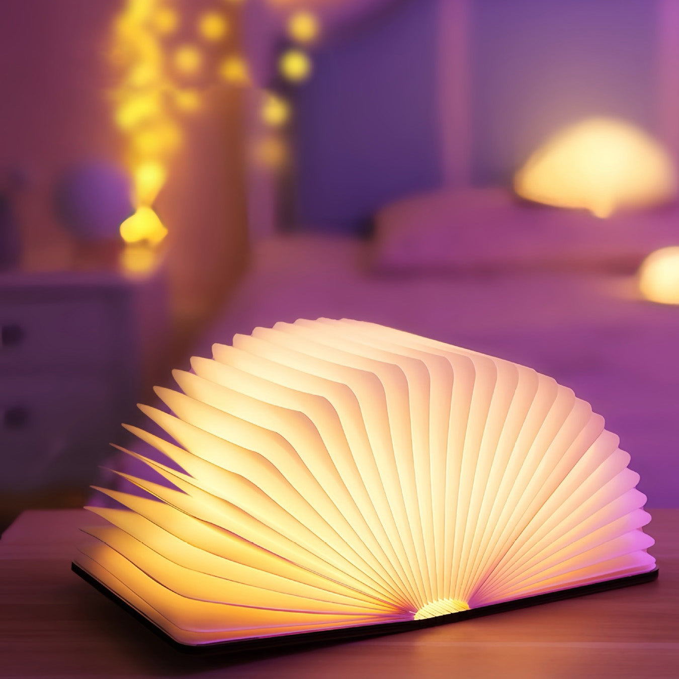 LED Wooden Book Lamp | Lumora