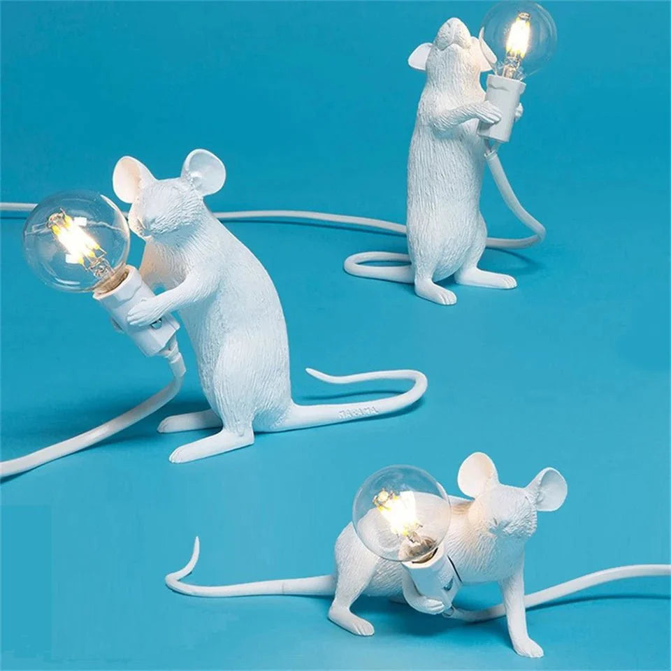 Resin Mouse Table Lamp with LED E12 Bulb | Morsavi