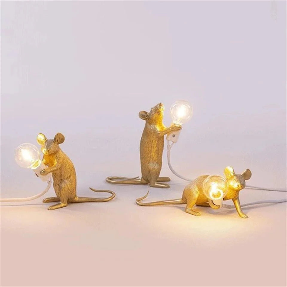 Resin Mouse Table Lamp with LED E12 Bulb | Morsavi