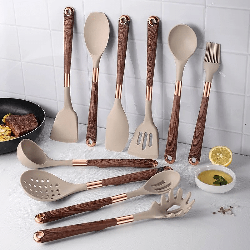 Silicone Kitchen Utensil Set 10-Piece Heat-Resistant | Virello