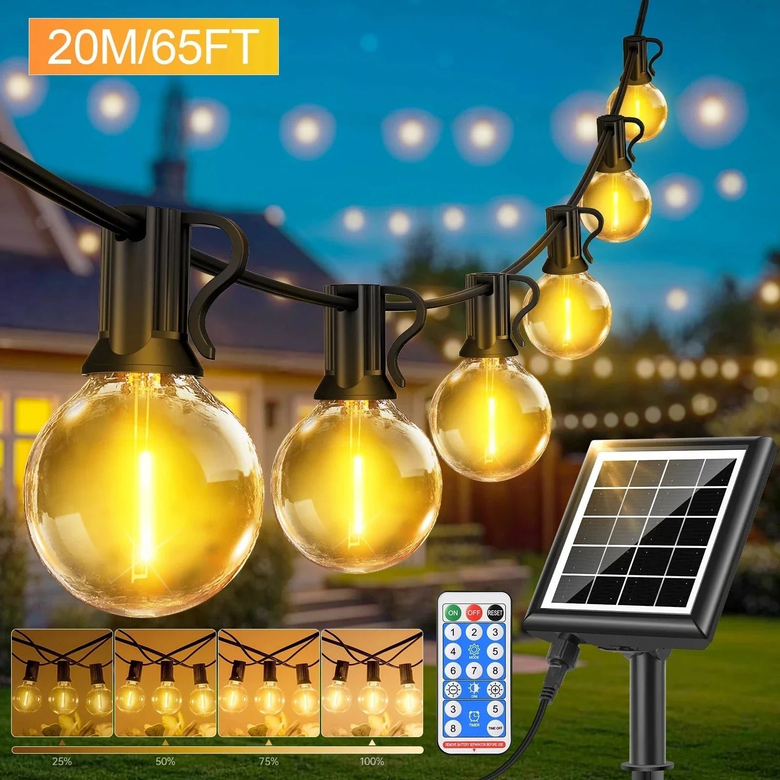 Solar LED String Lights 20m | Luminara