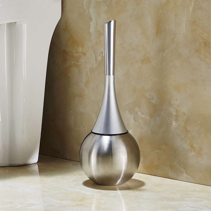 Toilet Brush with Stainless Steel Handle & Drip Tray | LuxeBrush