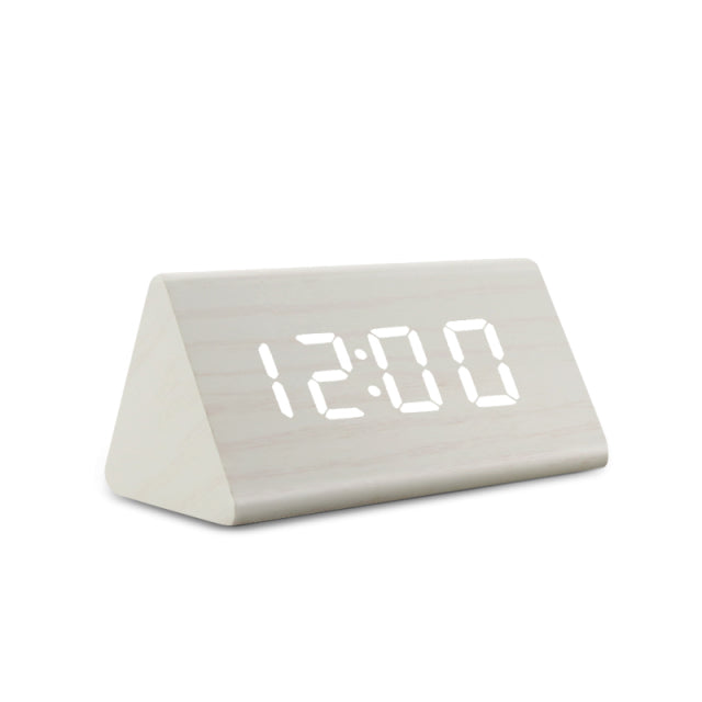 Wood Effect Digital LED Alarm Clock 15x8x7cm | Zeyno