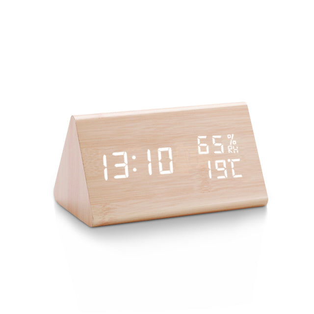 Wood Effect Digital LED Alarm Clock 15x8x7cm | Zeyno
