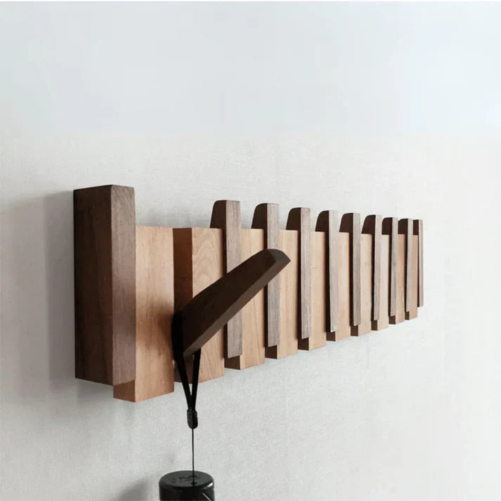 Wooden Piano Coat Rack with Multiple Hooks | Melodara