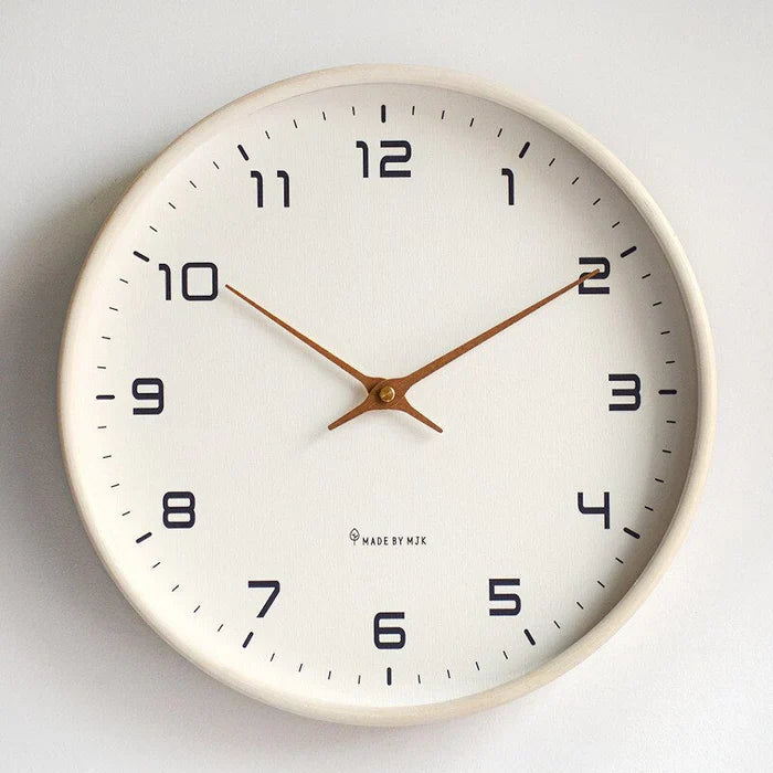 Wooden Wall Clock in Brown and Cream | Northelia