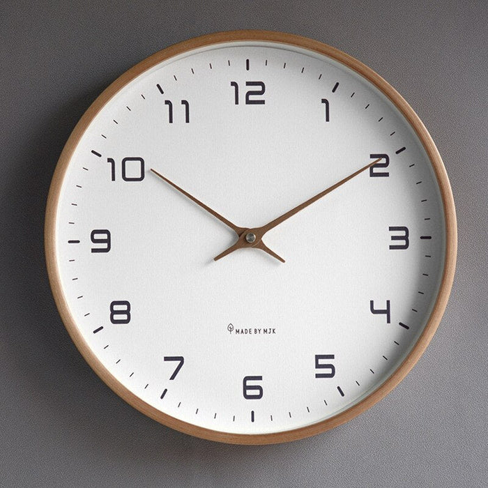 Wooden Wall Clock in Brown and Cream | Northelia